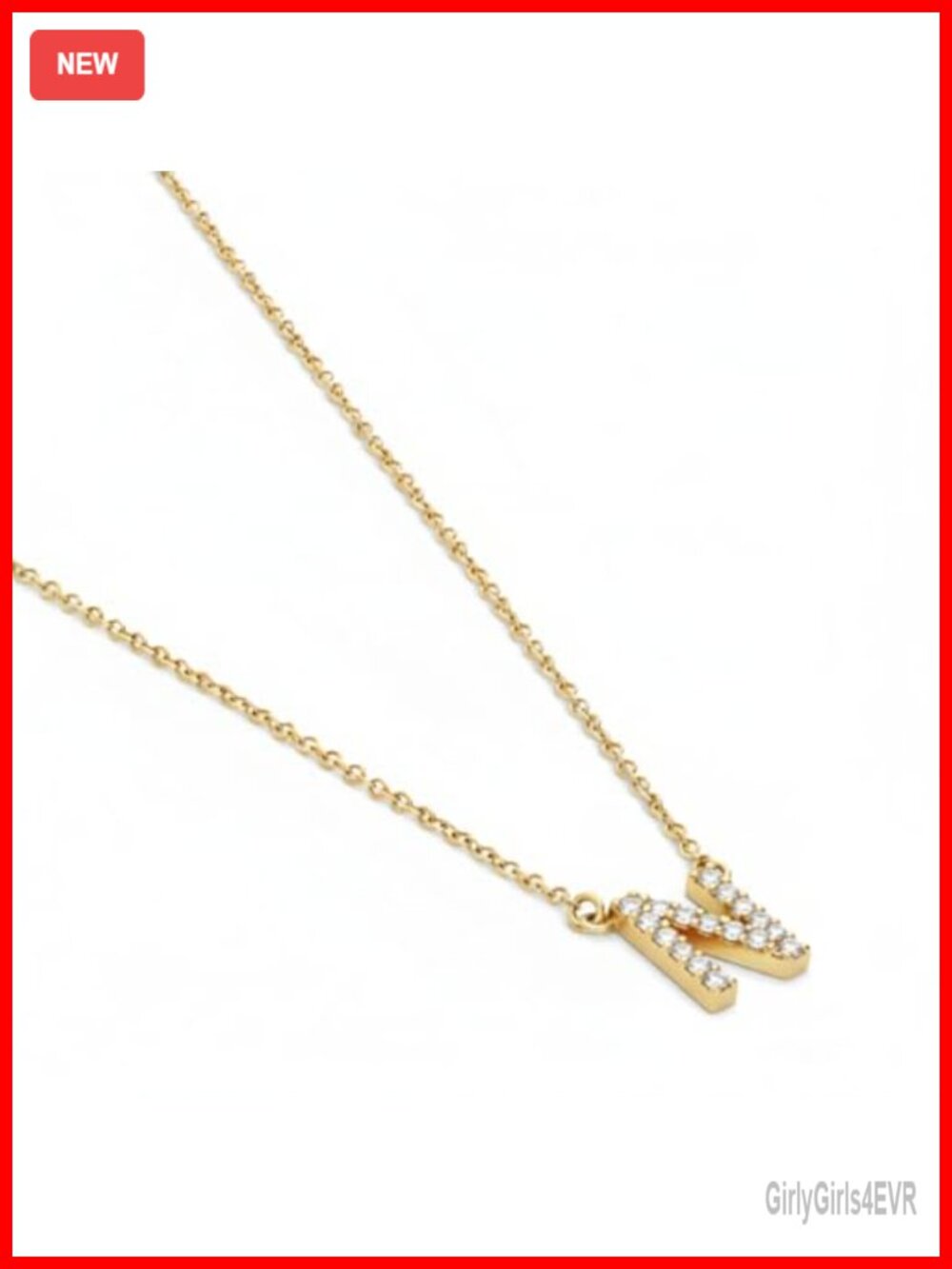 14K Solid Gold Lab Diamond Initial Letter Necklace A-Z Dainty Fine Jewelry